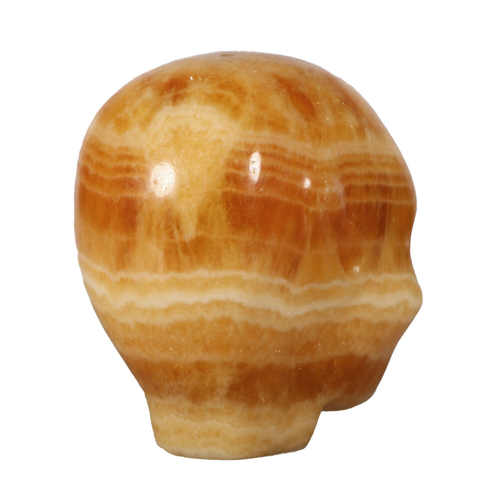 Calciet (oranje) fairy schedel 10 x 10 x 6 cm | 1006 gram