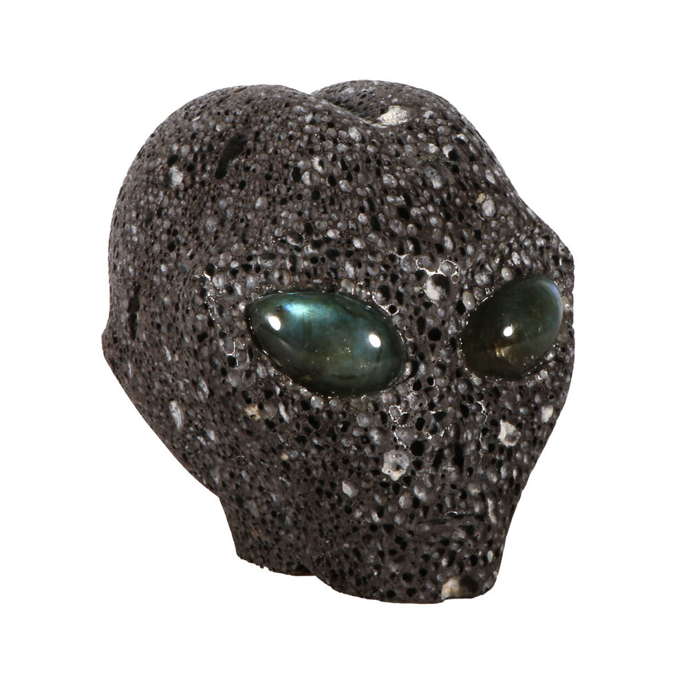 Lavasteen alien schedel 10,5 x 10 x 8 cm | 482 gram Lavasteen alien schedel 10,5 x 10 x 8 cm | 482 gram