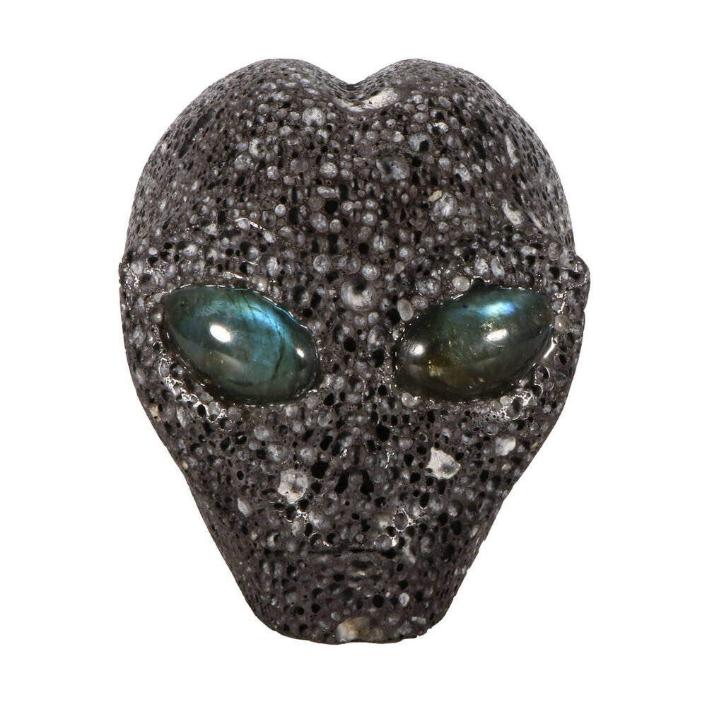 Lavasteen alien schedel 10,5 x 10 x 8 cm | 482 gram Lavasteen alien schedel 10,5 x 10 x 8 cm | 482 gram