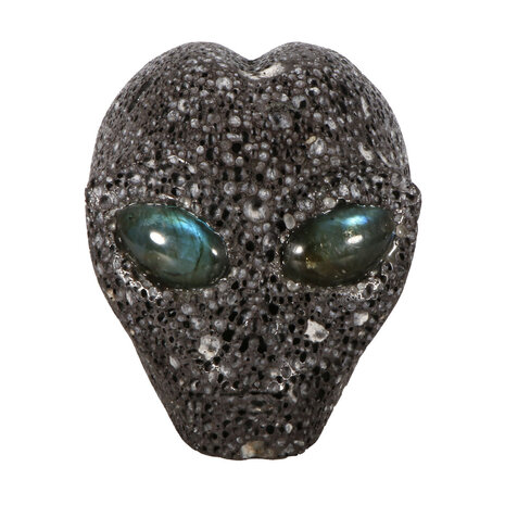Lavasteen alien schedel 10,5 x 10 x 8 cm | 482 gram Lavasteen alien schedel 10,5 x 10 x 8 cm | 482 gram