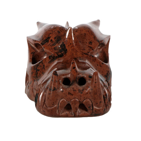 Obsidiaan (mahonie) draken schedel 13 x 6,5 x 5,5 cm | 412 gram