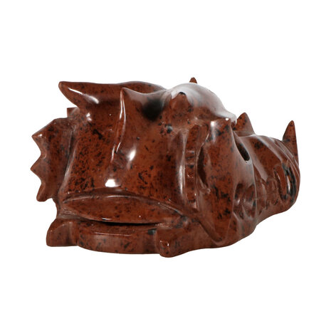 Obsidiaan (mahonie) draken schedel 13 x 6,5 x 5,5 cm | 412 gram