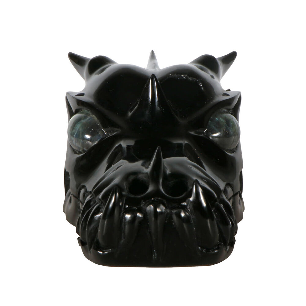 Obsidiaan (zwart) draken schedel 17 x 9 x 8 cm | 1176 gram