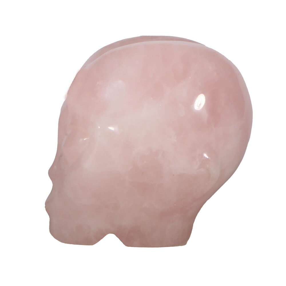 Rozenkwarts alien schedel 7,5 x 7,5 x 6 cm | 565 gram Rozenkwarts alien schedel 7,5 x 7,5 x 6 cm | 565 gram