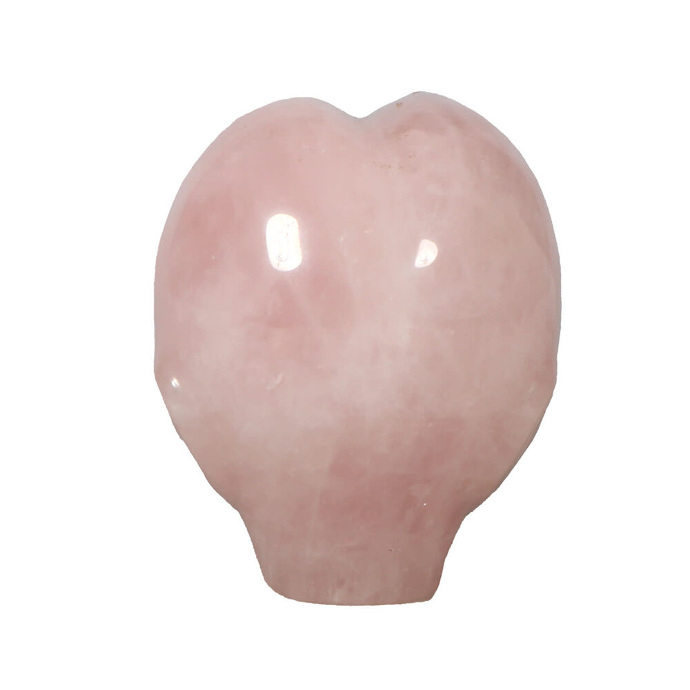 Rozenkwarts alien schedel 7,5 x 7,5 x 6 cm | 565 gram Rozenkwarts alien schedel 7,5 x 7,5 x 6 cm | 565 gram
