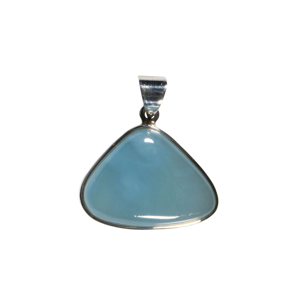 Zilveren hanger aquamarijn | driehoek 2 x 2,7 cm Zilveren hanger aquamarijn | driehoek 2 x 2,7 cm