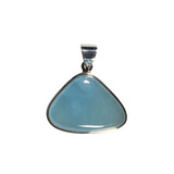 Zilveren hanger aquamarijn | driehoek 2 x 2,7 cm Zilveren hanger aquamarijn | driehoek 2 x 2,7 cm