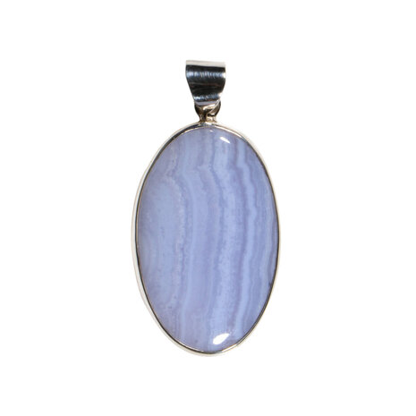 Zilveren hanger chalcedoon | ovaal 3,4 x 2,1 cm Zilveren hanger chalcedoon | ovaal 3,4 x 2,1 cm