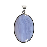 Zilveren hanger chalcedoon | ovaal 3,7 x 2,6 cm Zilveren hanger chalcedoon | ovaal 3,7 x 2,6 cm