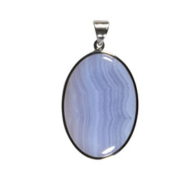 Zilveren hanger chalcedoon | ovaal 3,7 x 2,6 cm Zilveren hanger chalcedoon | ovaal 3,7 x 2,6 cm
