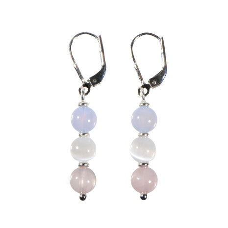 Zilveren oorbellen engel 6 mm kralen Zilveren oorbellen engel 6 mm kralen