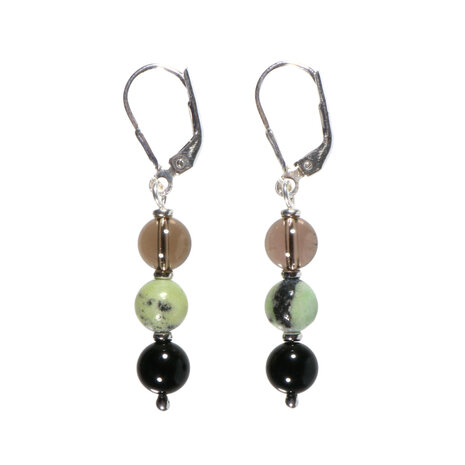 Zilveren oorbellen spier- en rugpijn 6 mm kralen