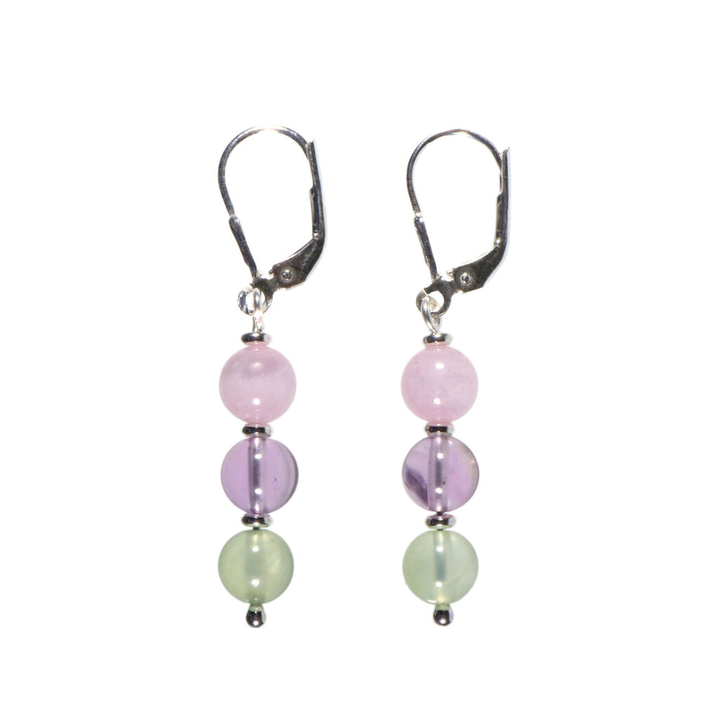 Zilveren oorbellen spirituele kracht & groei 6 mm kralen Zilveren oorbellen spirituele kracht & groei 6 mm kralen