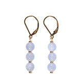 Gold filled oorbellen chalcedoon | 3 bolletjes Gold filled oorbellen chalcedoon | 3 bolletjes