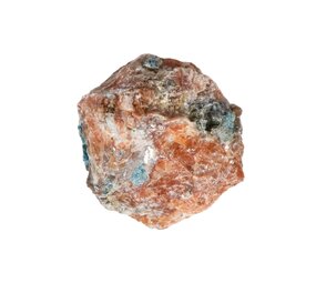 Apatiet (blauw) met calciet (oranje) ruw 80 - 150 gram Apatiet (blauw) met calciet (oranje) ruw 80 - 150 gram