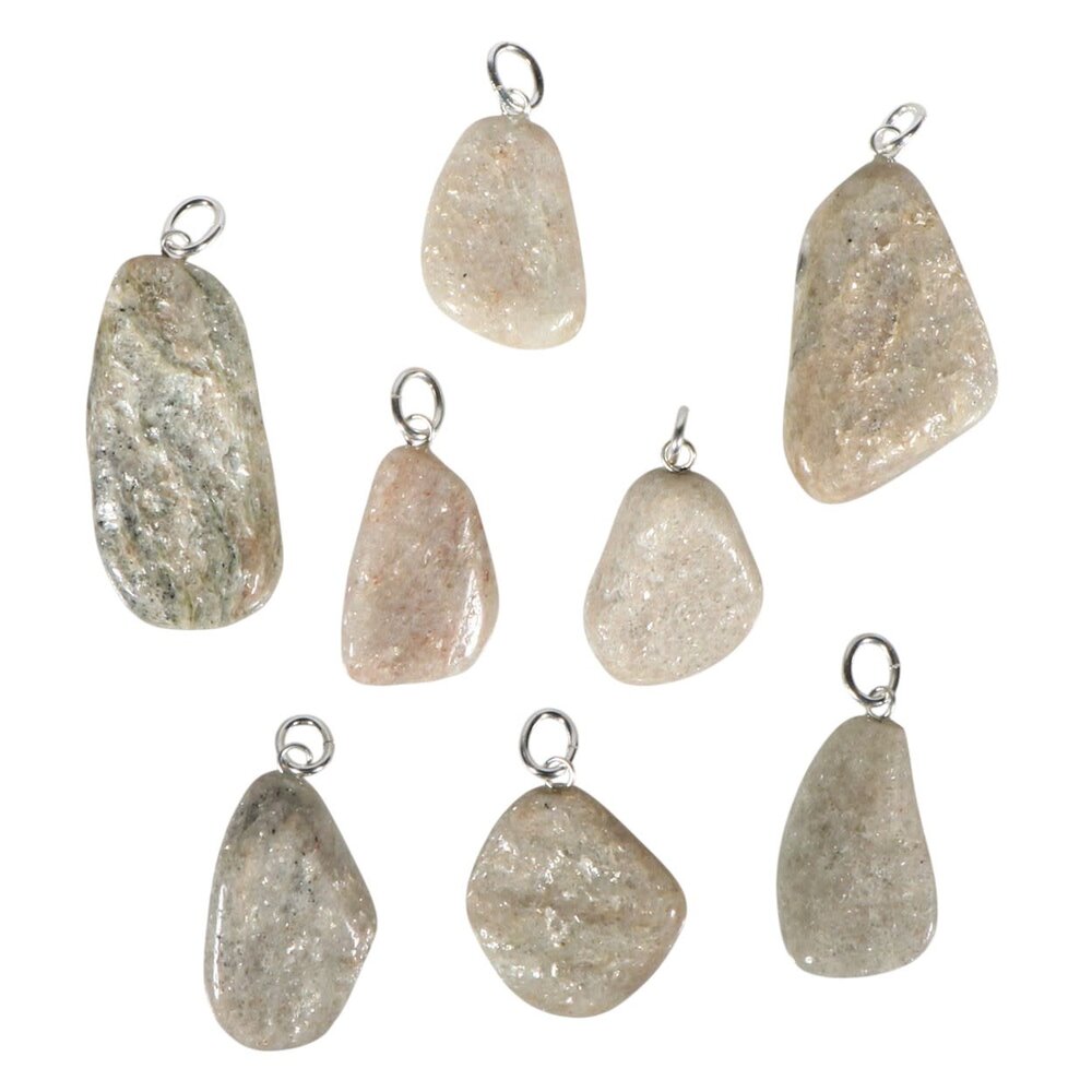 Aventurijn (wit) hanger met zilveren oogje Aventurijn (wit) hanger met zilveren oogje