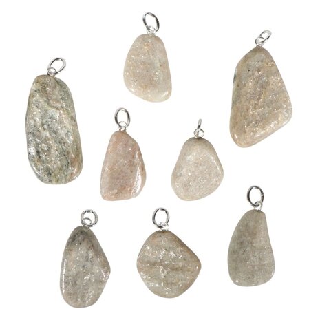 Aventurijn (wit) hanger met zilveren oogje Aventurijn (wit) hanger met zilveren oogje