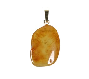 Barnsteen hanger met 14k gouden oogje