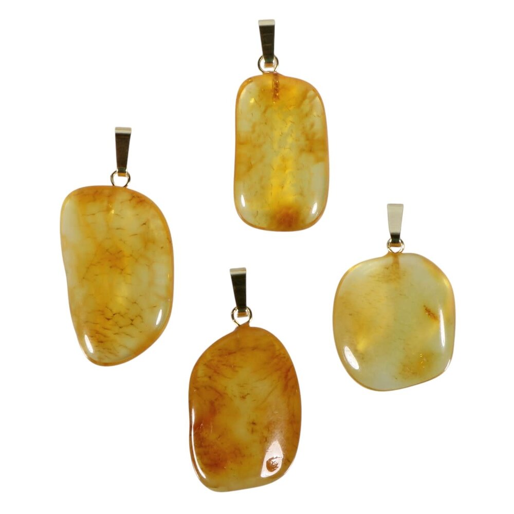 Barnsteen hanger met 14k gouden oogje