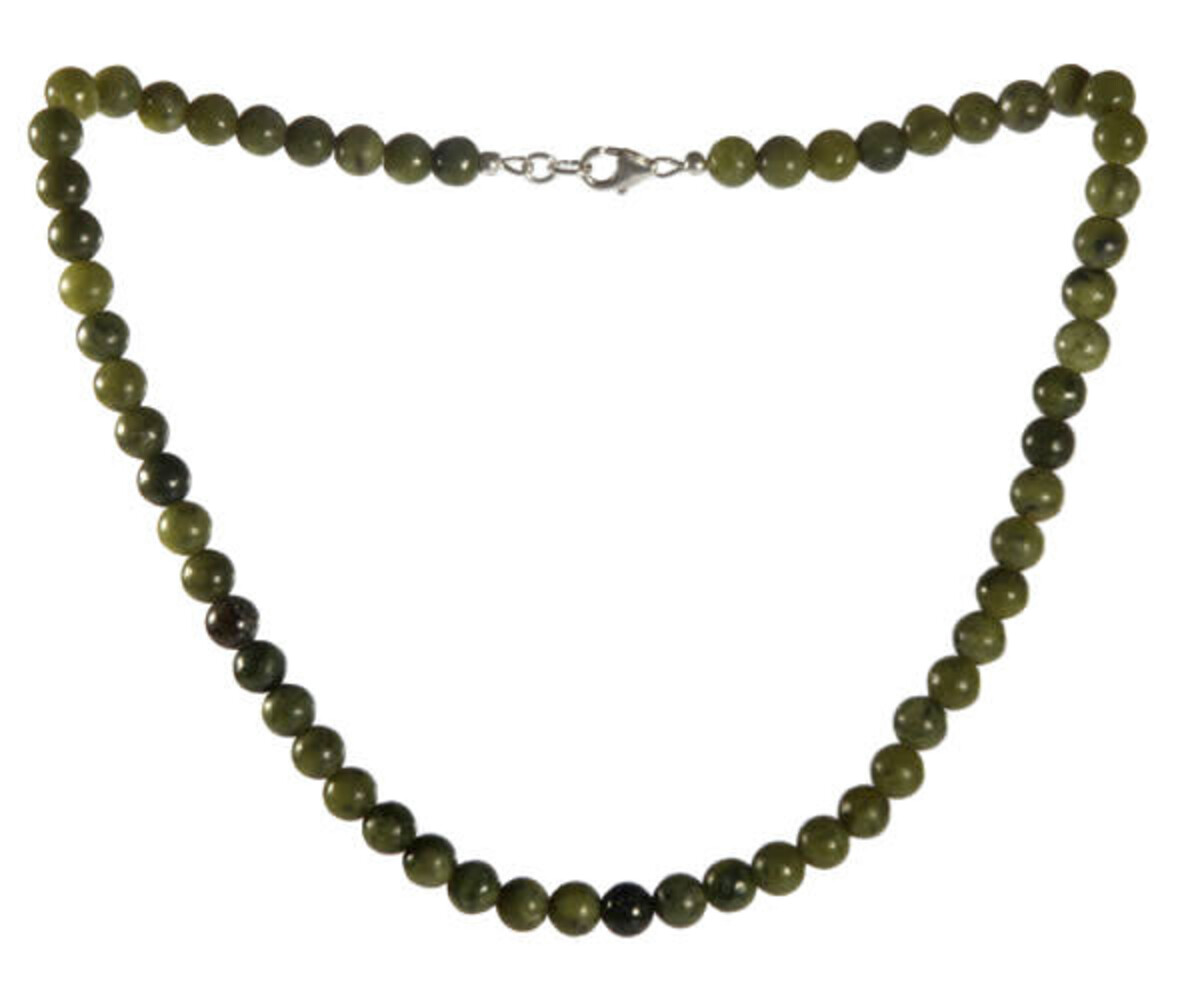 Jade (Canadees) (serpentijn) ketting 8 mm kralen Jade (Canadees) (serpentijn) ketting 8 mm kralen