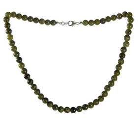 Jade (Canadees) (serpentijn) ketting 8 mm kralen Jade (Canadees) (serpentijn) ketting 8 mm kralen