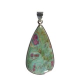 Zilveren hanger robijn in fuchsiet | druppel 3,8 x 2,1 cm Zilveren hanger robijn in fuchsiet | druppel 3,8 x 2,1 cm