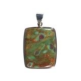 Zilveren hanger robijn in fuchsiet | rechthoek 3 x 2,4 cm Zilveren hanger robijn in fuchsiet | rechthoek 3 x 2,4 cm