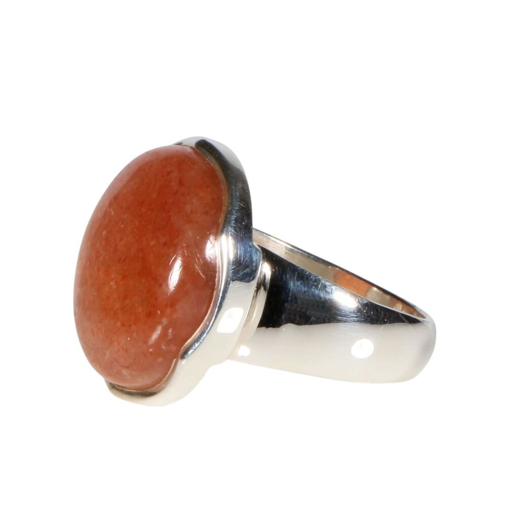 Zilveren ring zonnesteen maat 17 | rond 1,6 cm Zilveren ring zonnesteen maat 17 | rond 1,6 cm