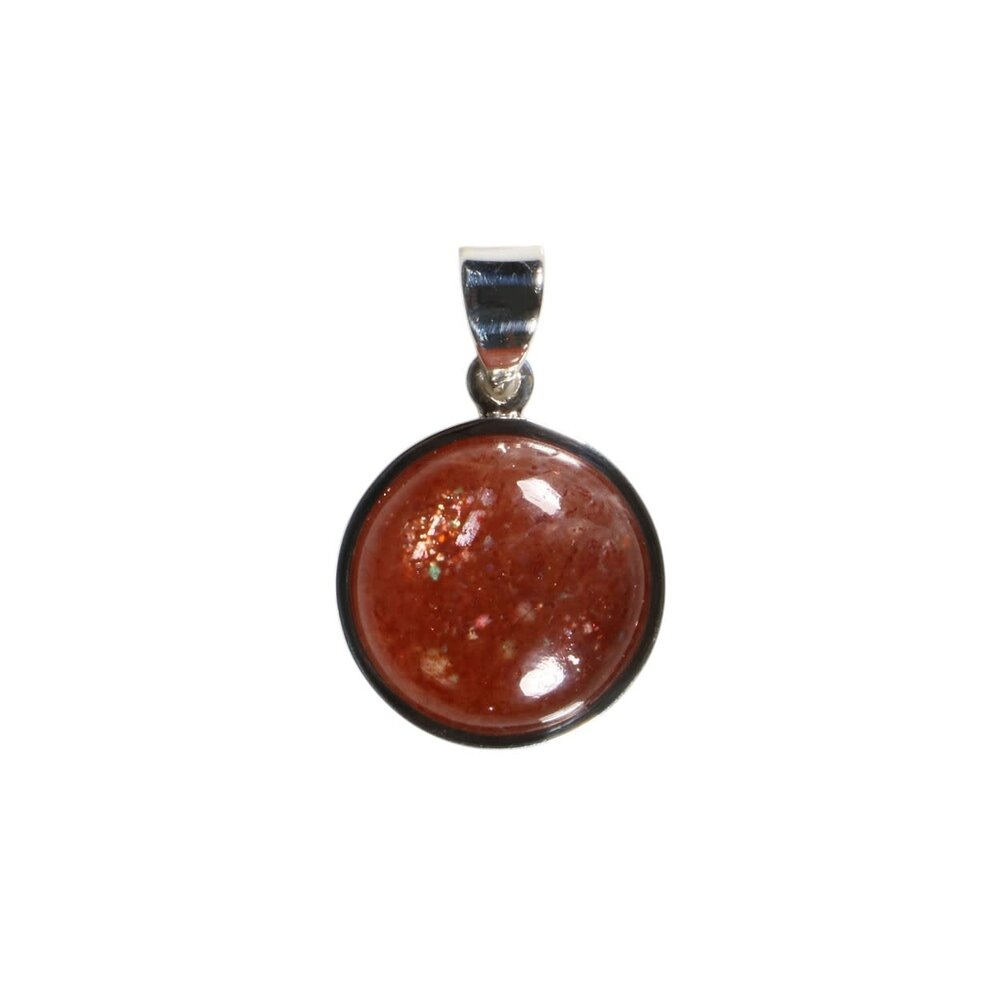 Zilveren hanger zonnesteen | rond 1,8 cm Zilveren hanger zonnesteen | rond 1,8 cm