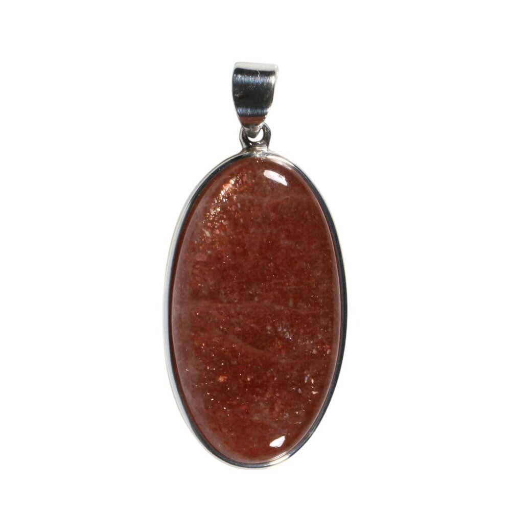 Zilveren hanger zonnesteen | ovaal 3,6 x 2 cm Zilveren hanger zonnesteen | ovaal 3,6 x 2 cm