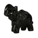 Obsidiaan (zwart) olifant 6 x 4 x 2,2 cm