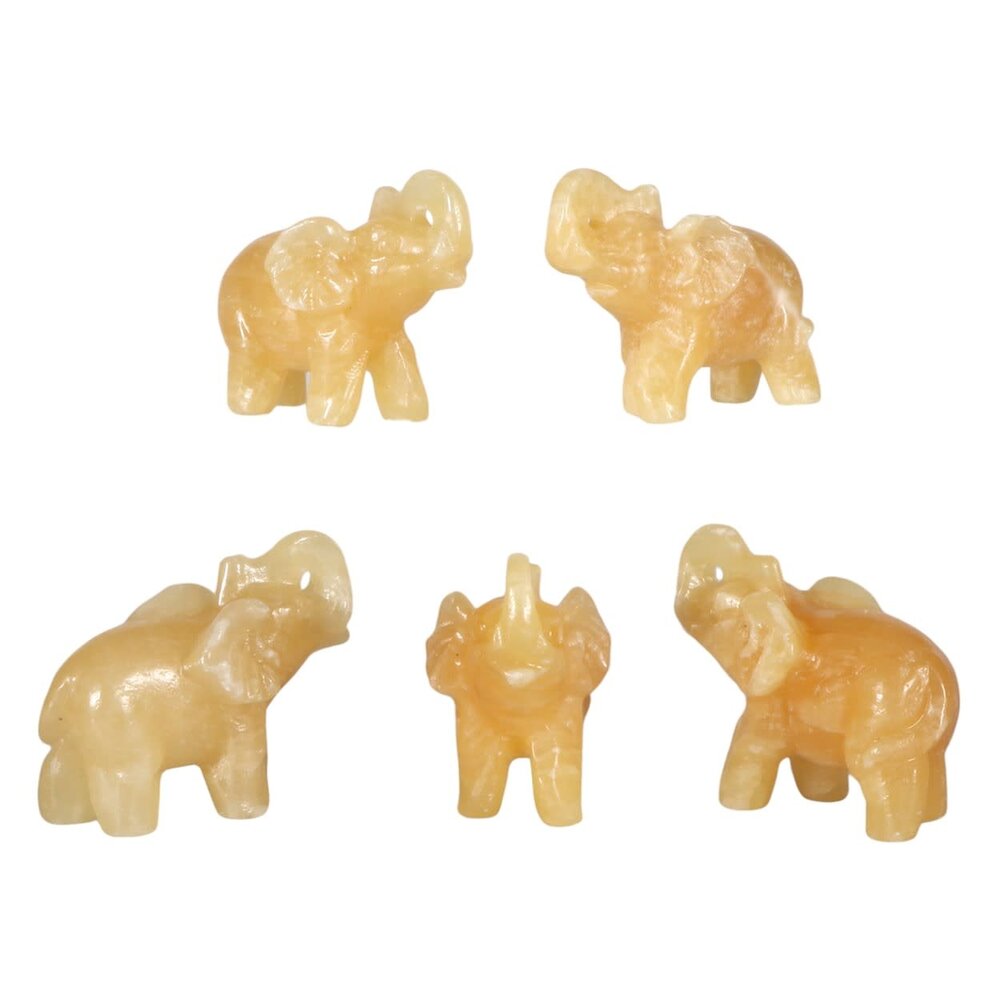 Calciet (oranje) olifant 6 x 4 x 2,2 cm Calciet (oranje) olifant 6 x 4 x 2,2 cm