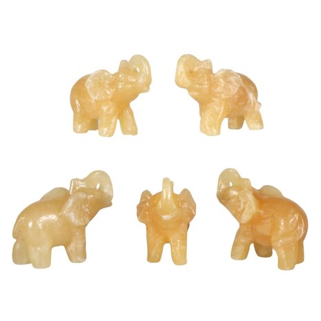 Calciet (oranje) olifant 6 x 4 x 2,2 cm Calciet (oranje) olifant 6 x 4 x 2,2 cm