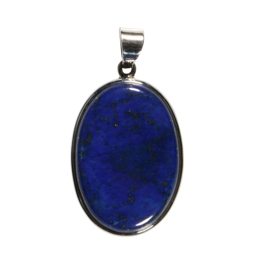Zilveren hanger lapis lazuli | ovaal 3,4 x 2,4 cm Zilveren hanger lapis lazuli | ovaal 3,4 x 2,4 cm