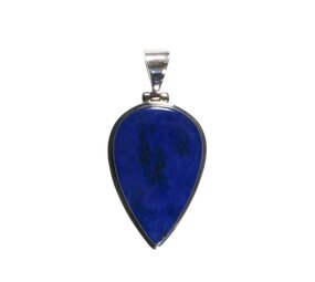 Zilveren hanger lapis lazuli | druppel 3 x 1,9 cm