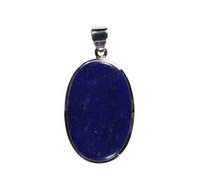 Zilveren hanger lapis lazuli | ovaal 3,5 x 2,2 cm
