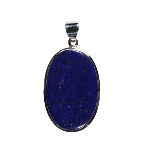 Zilveren hanger lapis lazuli | ovaal 3,5 x 2,2 cm