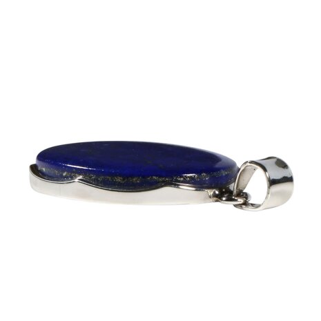 Zilveren hanger lapis lazuli | ovaal 3,5 x 2,2 cm
