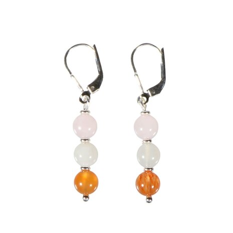 Zilveren oorbellen vruchtbaarheid 6 mm kralen Zilveren oorbellen vruchtbaarheid 6 mm kralen