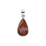 Zilveren hanger agaat (kant) | druppel 2,4 x 1,4 cm