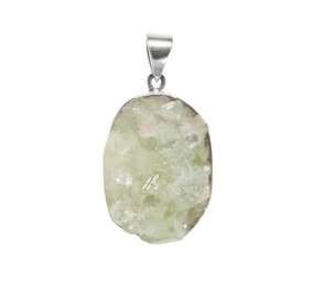 Zilveren hanger apofylliet | ovaal cluster gezet 3,1 x 2,3 cm Zilveren hanger apofylliet | ovaal cluster gezet 3,1 x 2,3 cm