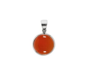 Zilveren hanger carneool | rond 1,6 cm Zilveren hanger carneool | rond 1,6 cm