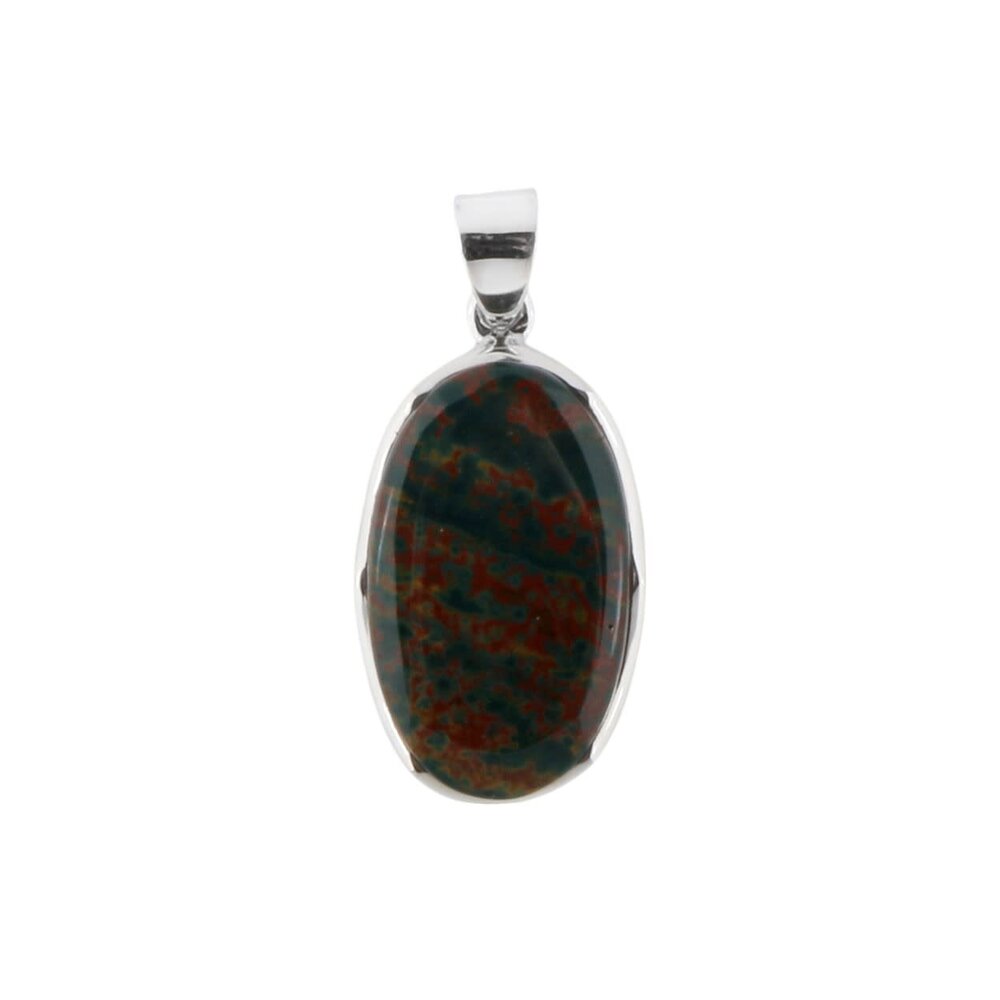 Zilveren hanger heliotroop | ovaal 2,7 x 2 cm