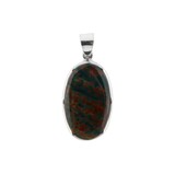 Zilveren hanger heliotroop | ovaal 2,7 x 2 cm