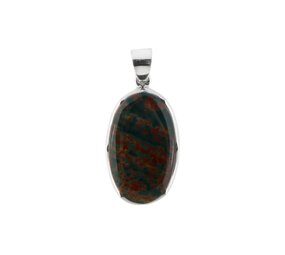 Zilveren hanger heliotroop | ovaal 2,7 x 2 cm