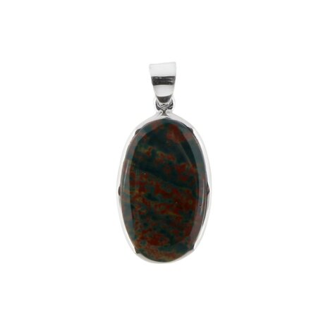 Zilveren hanger heliotroop | ovaal 2,7 x 2 cm