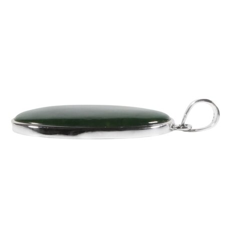 Zilveren hanger jade | ovaal 3,6 x 2,4 cm