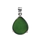 Zilveren hanger jade | druppel gezet 1,8 x 1,6 cm Zilveren hanger jade | druppel gezet 1,8 x 1,6 cm