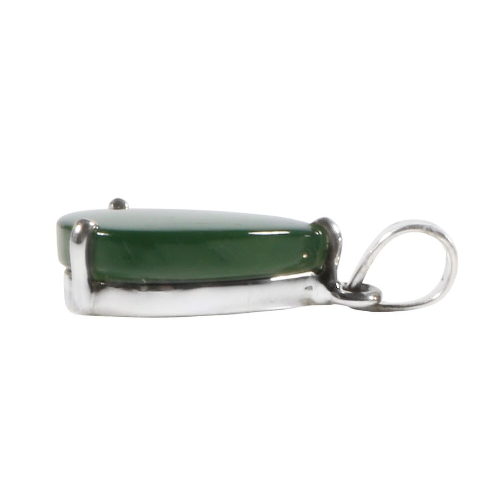 Zilveren hanger jade | druppel gezet 1,8 x 1,6 cm Zilveren hanger jade | druppel gezet 1,8 x 1,6 cm