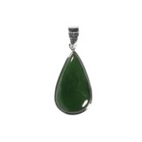 Zilveren hanger jade | druppel 2,7 x 1,6 cm Zilveren hanger jade | druppel 2,7 x 1,6 cm